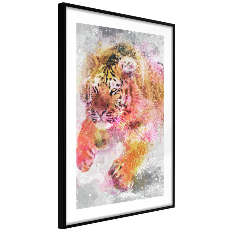 Wall Poster Running Tiger - abstract wild animal running in winter 127871 additionalImage 12