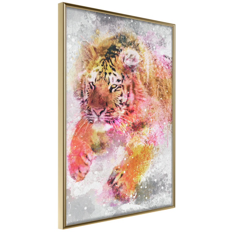 Wall Poster Running Tiger - abstract wild animal running in winter 127871 additionalImage 10