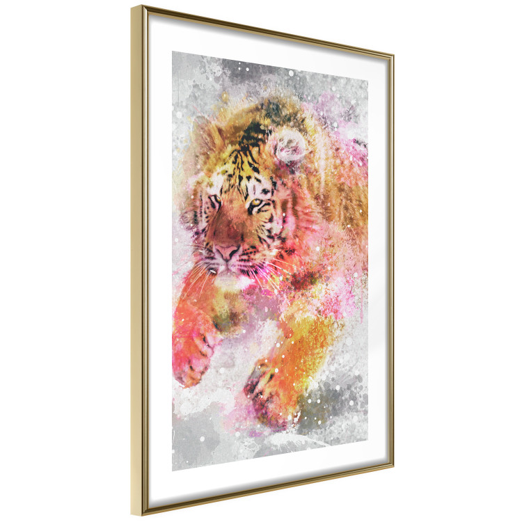 Wall Poster Running Tiger - abstract wild animal running in winter 127871 additionalImage 9