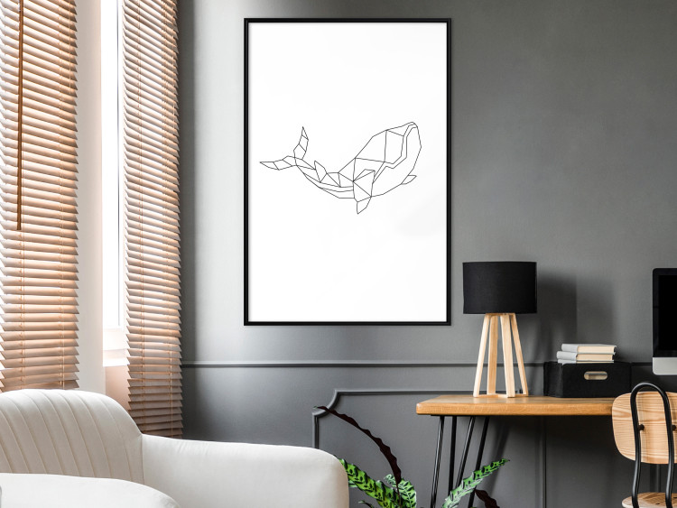 Wall Poster Big Fish - abstract fish line art on contrasting white background 128071 additionalImage 4