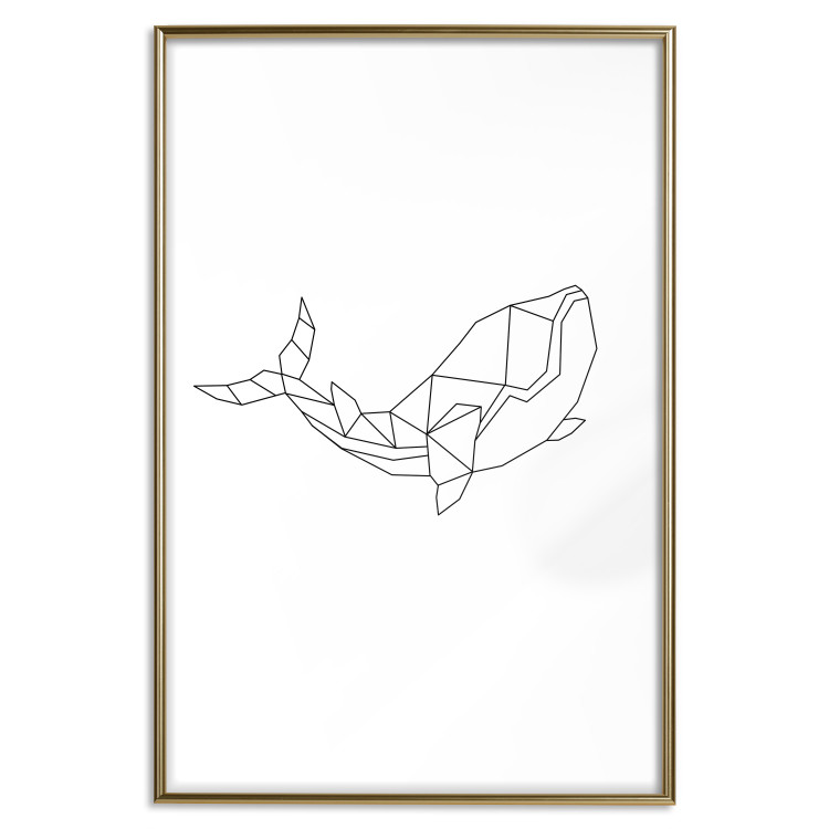Wall Poster Big Fish - abstract fish line art on contrasting white background 128071 additionalImage 17