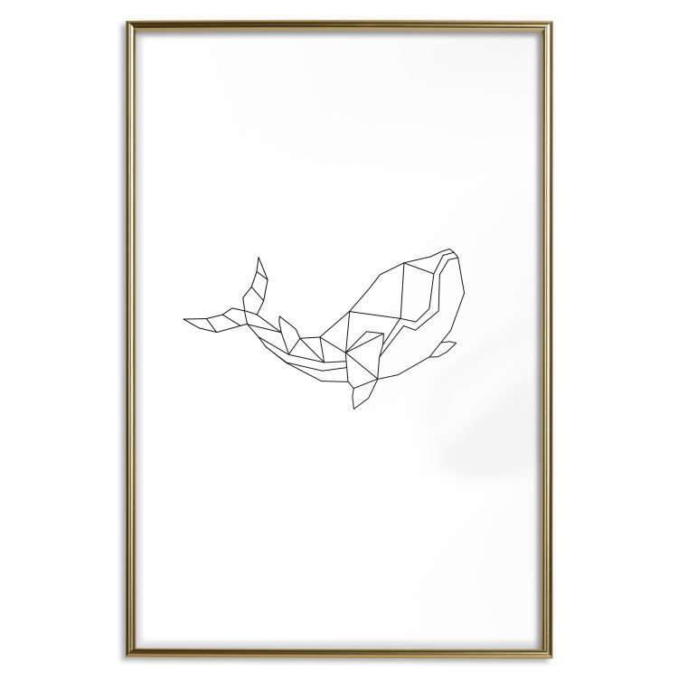 Wall Poster Big Fish - abstract fish line art on contrasting white background 128071 additionalImage 19