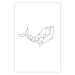Wall Poster Big Fish - abstract fish line art on contrasting white background 128071