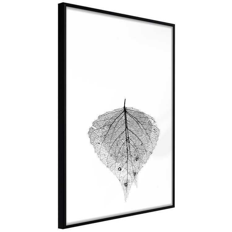 Poster Macro Leaf - black and white leaf texture on a plain white background 129771 additionalImage 13