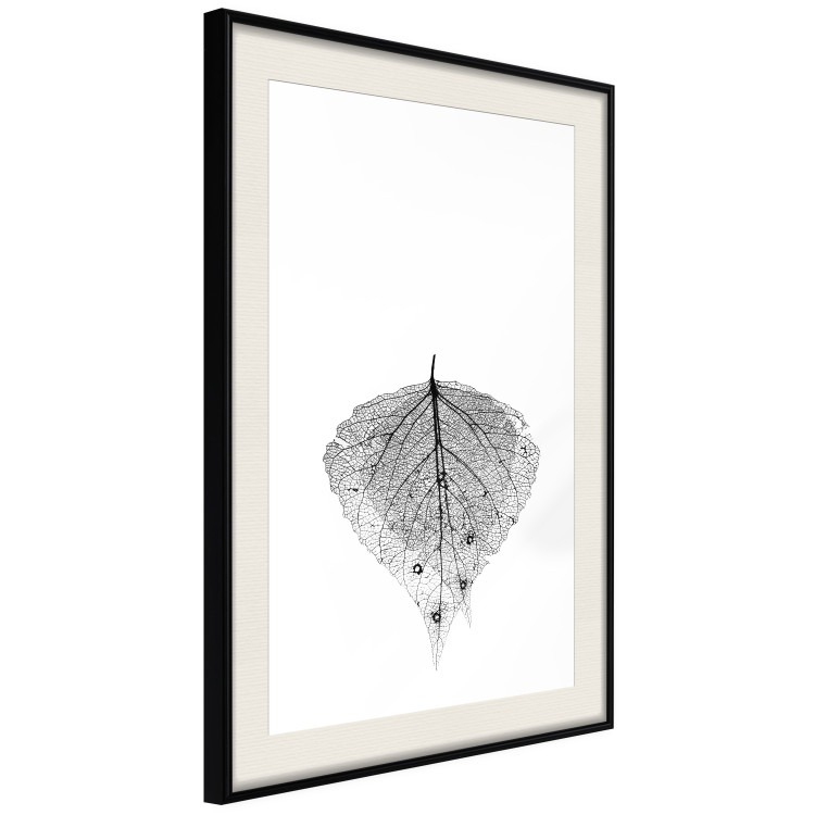 Poster Macro Leaf - black and white leaf texture on a plain white background 129771 additionalImage 2