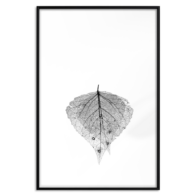 Poster Macro Leaf - black and white leaf texture on a plain white background 129771 additionalImage 15