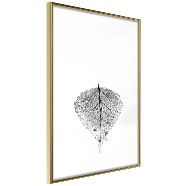 Poster Macro Leaf - black and white leaf texture on a plain white background 129771 additionalImage 7