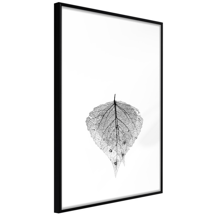 Poster Macro Leaf - black and white leaf texture on a plain white background 129771 additionalImage 8