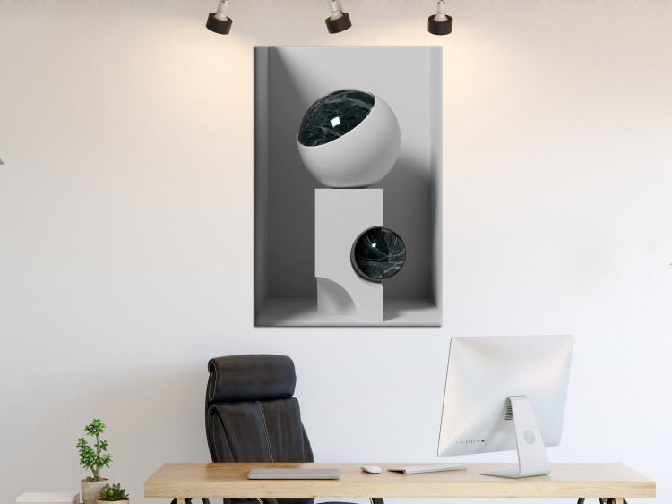 Canvas Print Glass Eye (1-piece) Vertical - futuristic industrial spheres 129871 additionalImage 3
