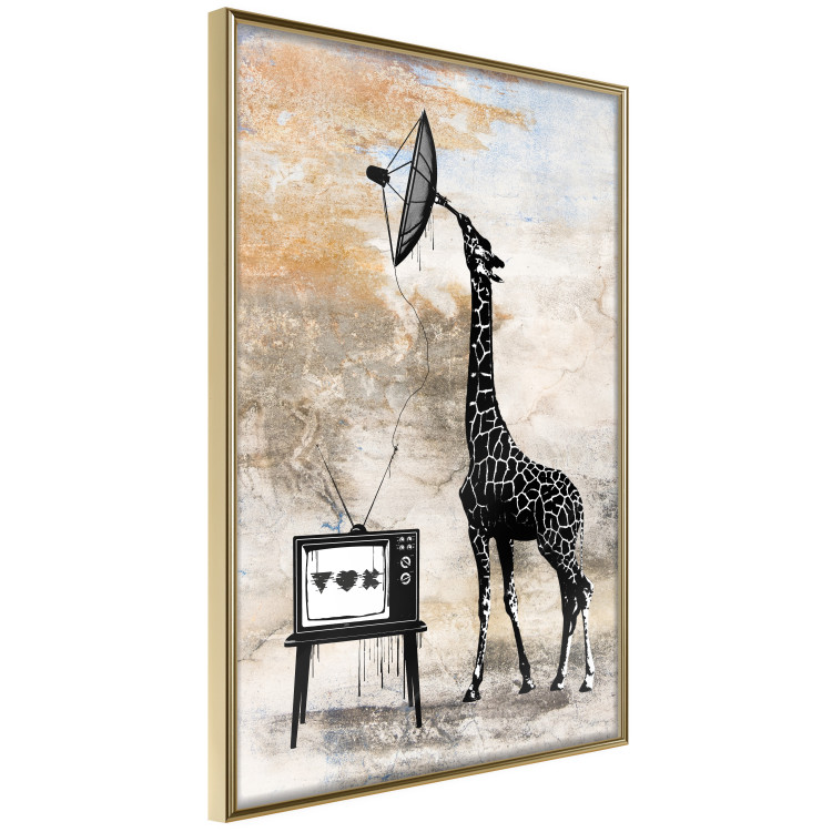 Poster TV Giraffe - abstract black animal holding an antenna 132271 additionalImage 19
