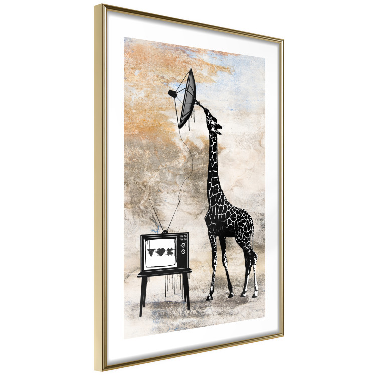 Poster TV Giraffe - abstract black animal holding an antenna 132271 additionalImage 20