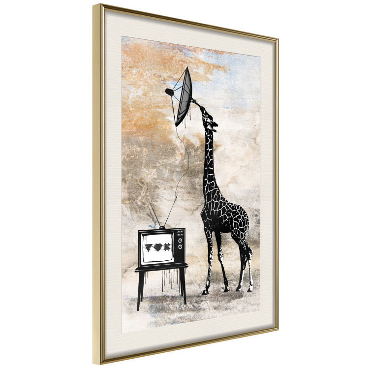 Poster TV Giraffe - abstract black animal holding an antenna 132271 additionalImage 15