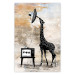Poster TV Giraffe - abstract black animal holding an antenna 132271