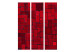 Folding Screen Red Imagination (3-piece) - mosaic in crimson tiles 132971 additionalThumb 3