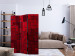 Folding Screen Red Imagination (3-piece) - mosaic in crimson tiles 132971 additionalThumb 4