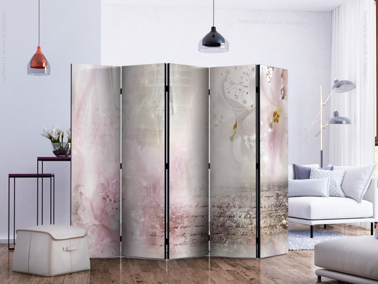Room Divider Delicate Lilies II (5-piece) - romantic composition in flowers 133071 additionalImage 2