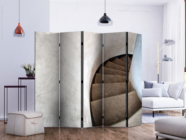 Room Divider Winding Stairs II - gray and concrete staircase with a sharp turn 133771 additionalImage 2