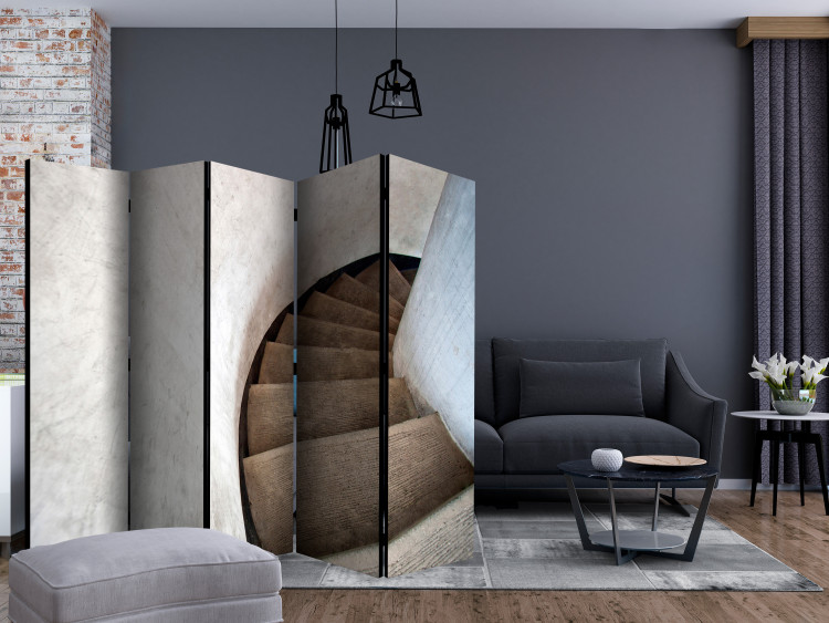 Room Divider Winding Stairs II - gray and concrete staircase with a sharp turn 133771 additionalImage 4