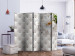 Room Divider Screen Kingdom of Elegance II - white lily flower on a quilted skin background 133871 additionalThumb 2