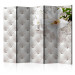 Room Divider Screen Kingdom of Elegance II - white lily flower on a quilted skin background 133871
