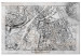 Canvas Print Map of Copenhagen - Plan of the Denmark Capital in black and white 135171