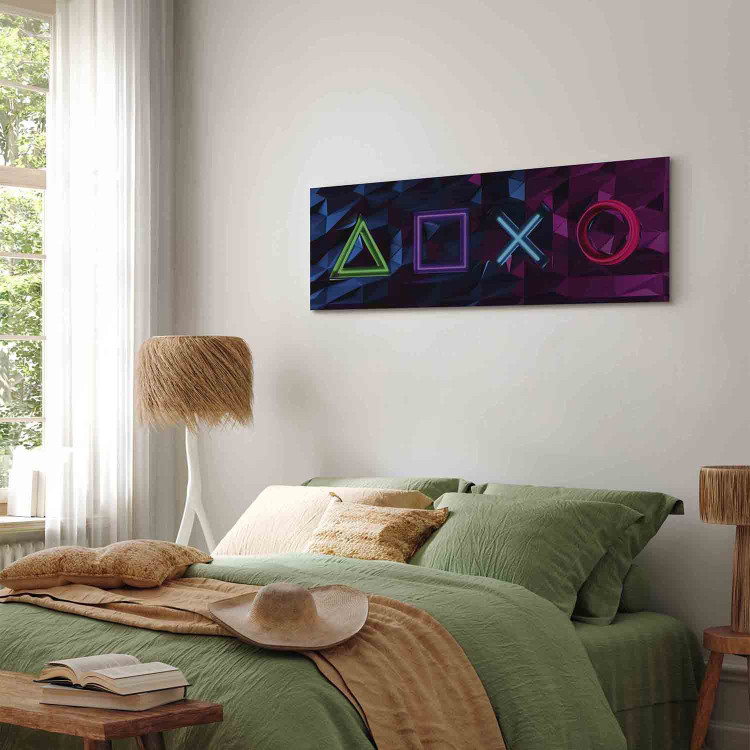 Canvas Facade of Symbols (1-piece) Narrow - abstract colorful figures 135471 additionalImage 10
