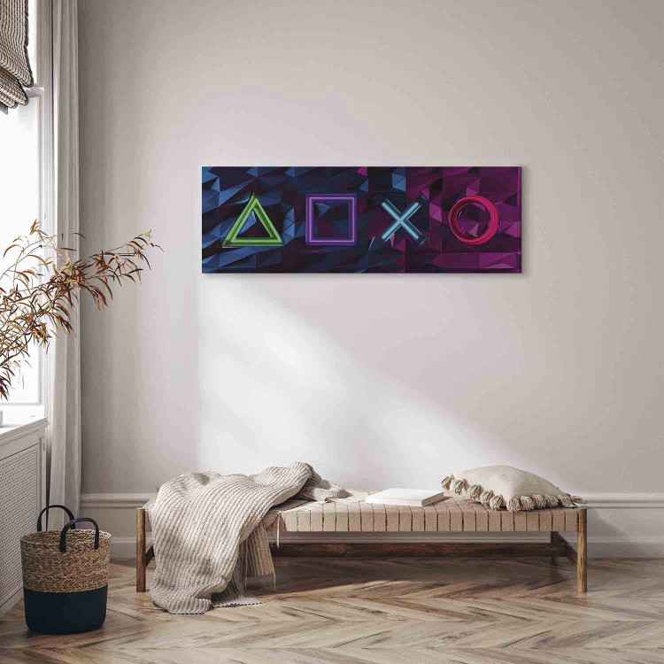 Canvas Facade of Symbols (1-piece) Narrow - abstract colorful figures 135471 additionalImage 3