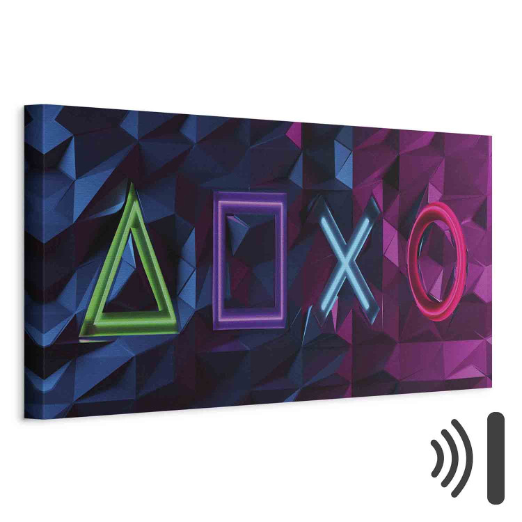 Canvas Facade of Symbols (1-piece) Narrow - abstract colorful figures 135471 additionalImage 8