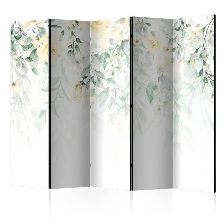 Room Divider Screen Rose Waterfall - Second Variant II (5-piece) - Plant pattern in flowers 136171