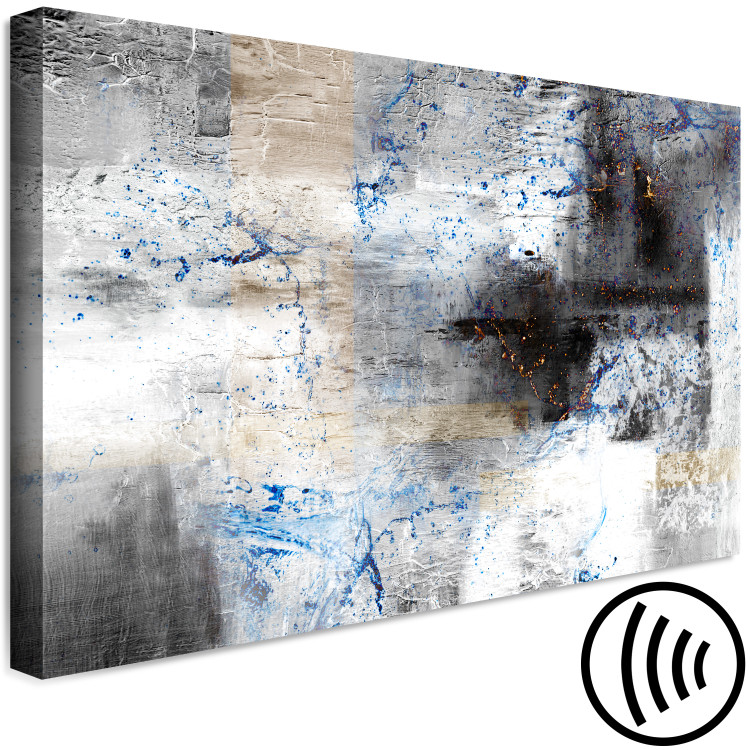 Canvas Frost on Windows (1-piece) Wide - abstract gray texture 137871 additionalImage 6