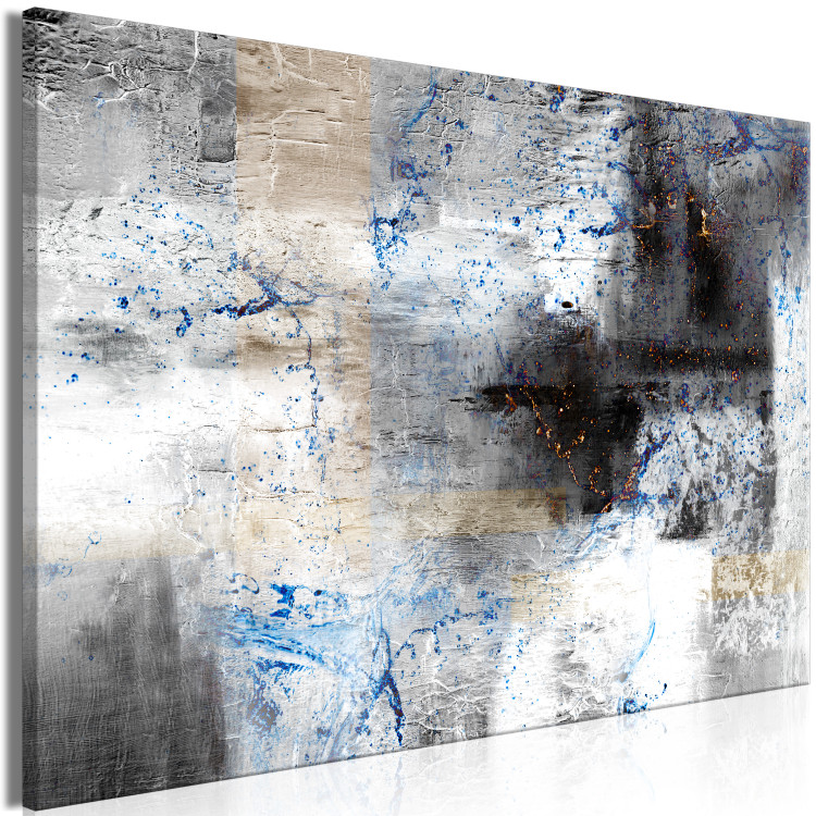 Canvas Frost on Windows (1-piece) Wide - abstract gray texture 137871 additionalImage 2