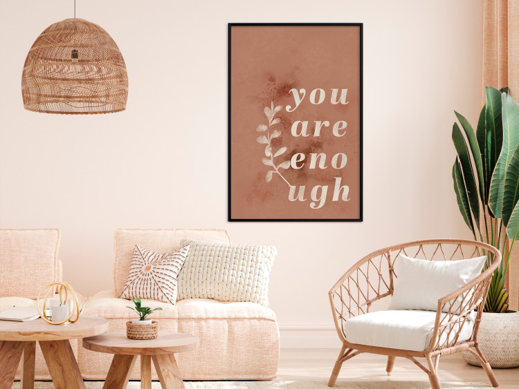 Wall Poster You Are Enough - white English texts on a red textured background 138871 additionalImage 7