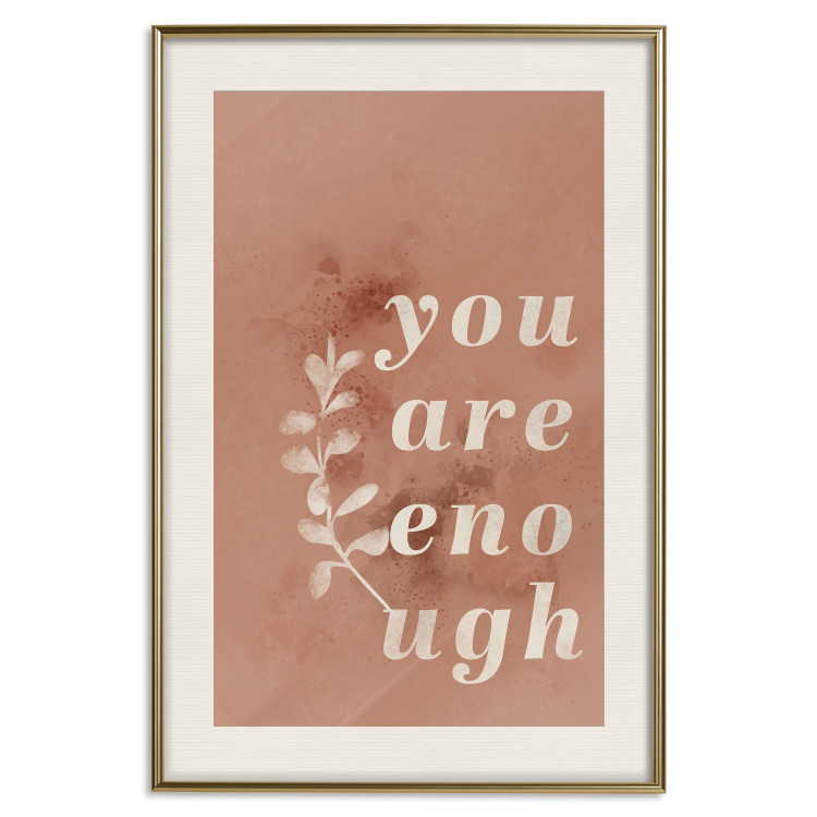 Wall Poster You Are Enough - white English texts on a red textured background 138871 additionalImage 21