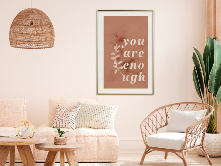 Wall Poster You Are Enough - white English texts on a red textured background 138871 additionalImage 12