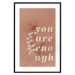 Wall Poster You Are Enough - white English texts on a red textured background 138871 additionalThumb 17
