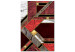 Canvas Art Print Red-Gold Geometry (1-piece) Vertical - elegant abstraction 142371