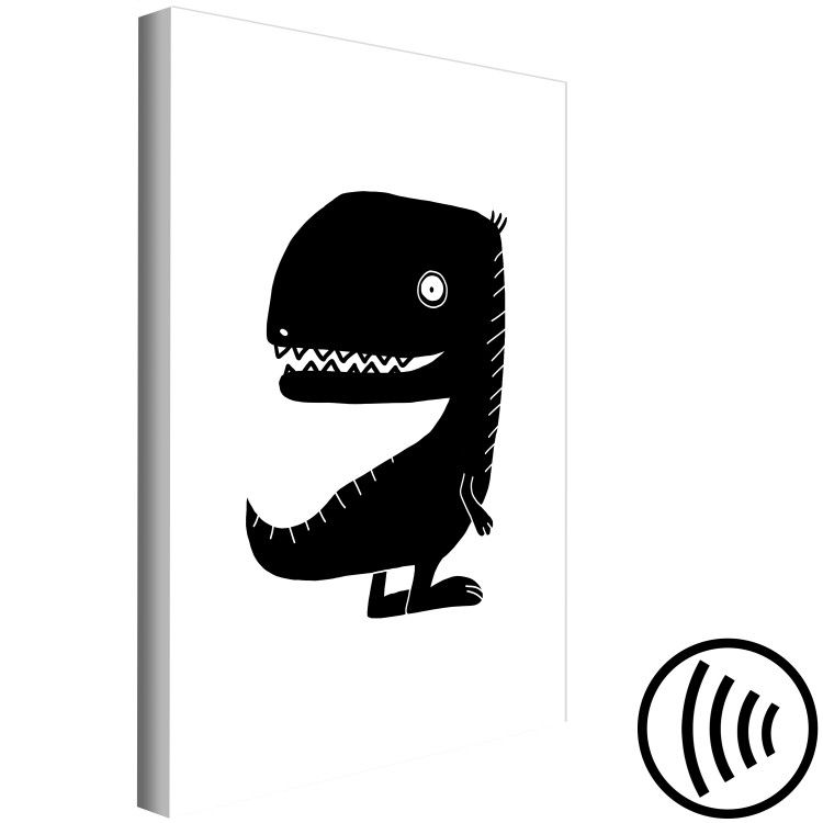 Canvas Art Print T-Rex Dinosaur (1-piece) Vertical - black and white drawing for children 143471 additionalImage 6