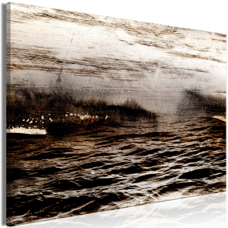 Canvas Seascape (1-piece) - sepia waves and bright sky 143871 additionalImage 2