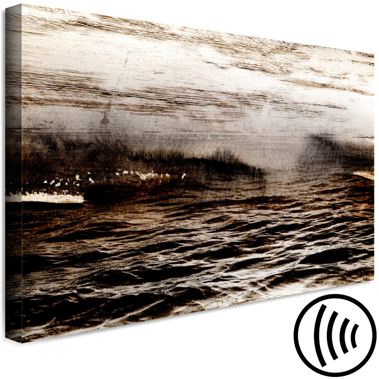 Canvas Seascape (1-piece) - sepia waves and bright sky 143871 additionalImage 6