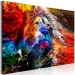 Canvas Print African King (1-piece) - lion on a colorful abstract background 144071 additionalThumb 2
