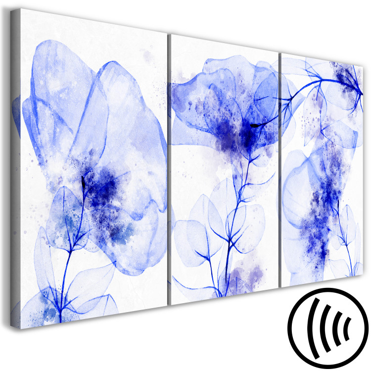 Canvas Blue Flowers (3-piece) - plants painted with watercolors and ink 145171 additionalImage 6