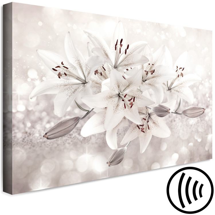 Canvas Blooming Lilies (1-piece) - beige flowers on a cream-white background 145271 additionalImage 6