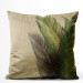 Decorative Velor Pillow Palm shade - a minimalist floral composition on a sand background 147071
