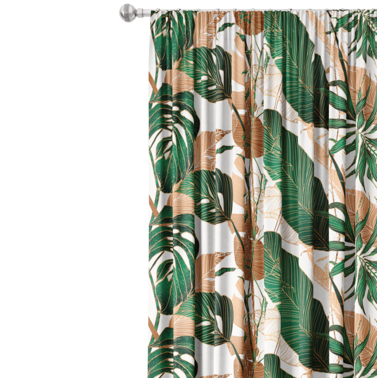 Decorative Curtain Hollow leaves - a botanical composition in shades of green and brown 147671 additionalImage 3