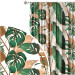 Decorative Curtain Hollow leaves - a botanical composition in shades of green and brown 147671