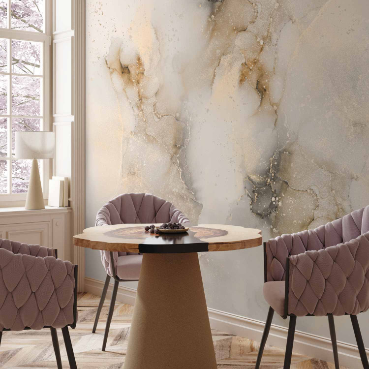 Wall Mural Marble Impression - Elegant Abstraction in Gold and Beige 148771 additionalImage 7