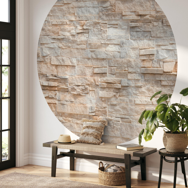 Round wallpaper Decorative Stone - Natural Wall of Sandstone Tiles 149171 additionalImage 3
