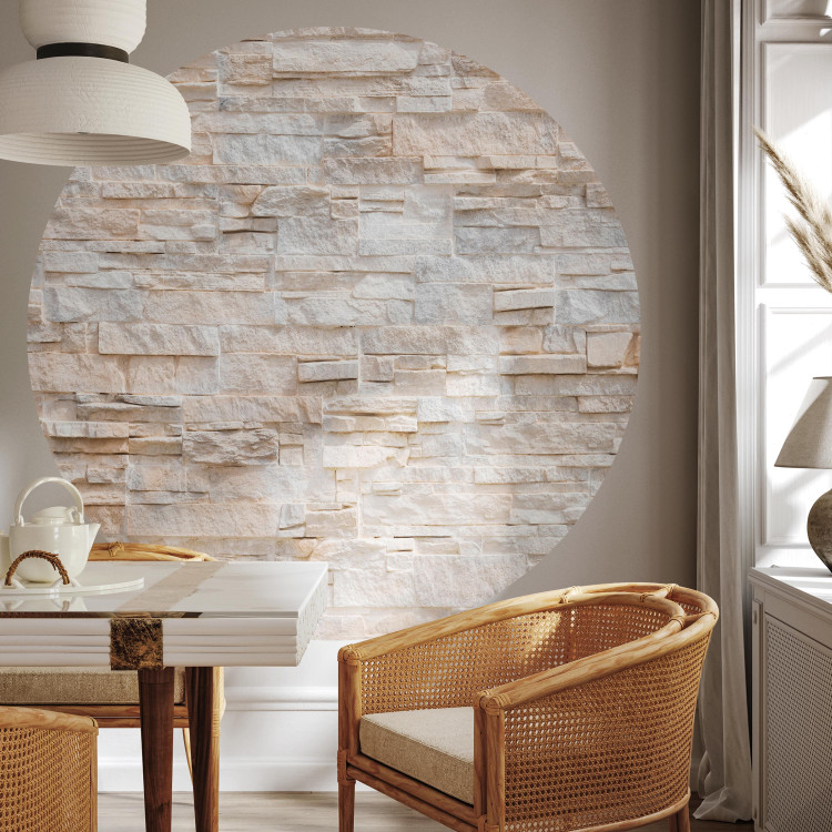 Round wallpaper Decorative Stone - Natural Wall of Sandstone Tiles 149171 additionalImage 2