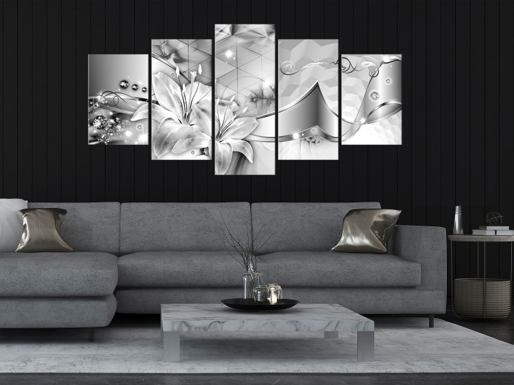 Canvas Print Silver Dream (5 Parts) Wide 150071 additionalImage 3