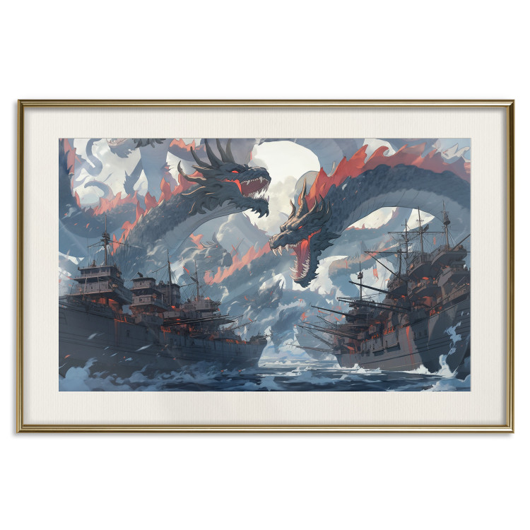 Wall Poster Monsters and Ships - Dragons and Warships During the Naval Battle 150671 additionalImage 23